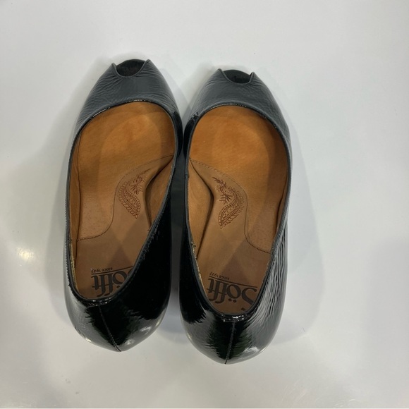 Sofft black patent leather heels pumps peep toe size‎ 7.5 dressy black tie - Picture 7 of 10